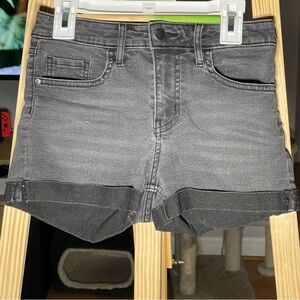 H&M Charcoal High Waist Denim Shorts